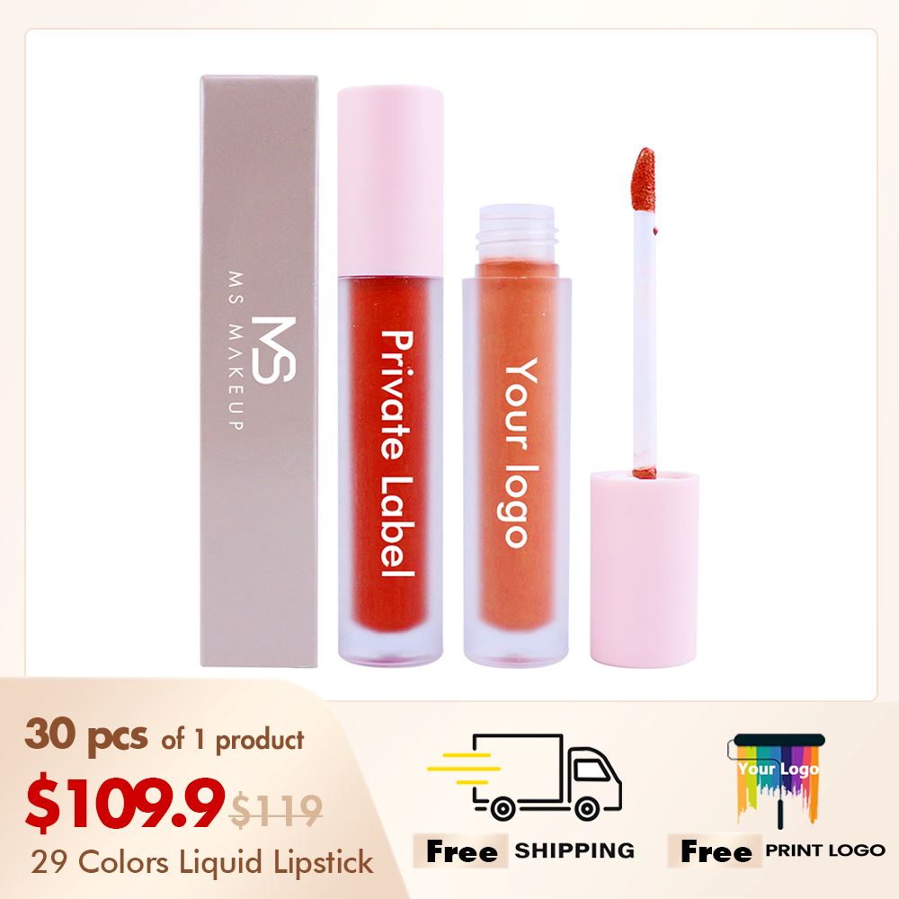 29 Colors Pink Lid Round Tube Lipsticks【30PCS Free Shipping & Free Print Logo】