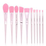 10 pcs Rose Gold Laser Makeup Brush Set - MSmakeupoem.com