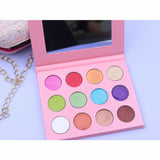 12 Colors Candy Color Pink Eyeshadow Palette（50pcs free shipping）