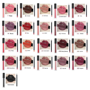 21 colors liquid lipstick & lip liner set