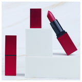 Lápiz labial de tubo cuadrado rojo mate de 5 colores