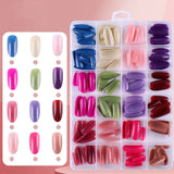 12 Color Solid Fake Nail Patches