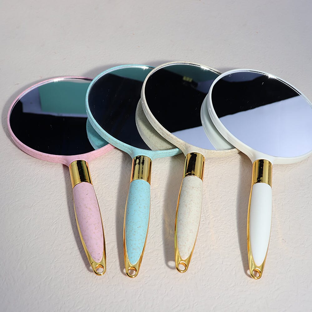 4 colors European fashion round hand mirror (At least 12Pcs for sale, color mixing is allowed)