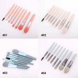 4 Colors 8pcs Candy Colors Customizable Mini Makeup Brushes Set