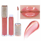 34 couleurs de brillant à lèvres avec couvercle en diamant【30PCS Livraison gratuite et logo d'impression gratuit】