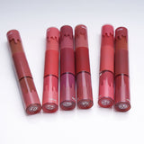 Flüssiger Lippenstift in 6 Farben mit doppelköpfigem Antihaftbecher und mattem Samt-Lippenglasur