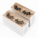 False Eyelashes 1 pair With Square Champagne Gold Box(Mink Hair)