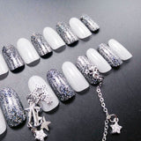 Shimmer Stars Chain Removable False Nail