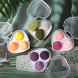 4 colors love box makeup sponge