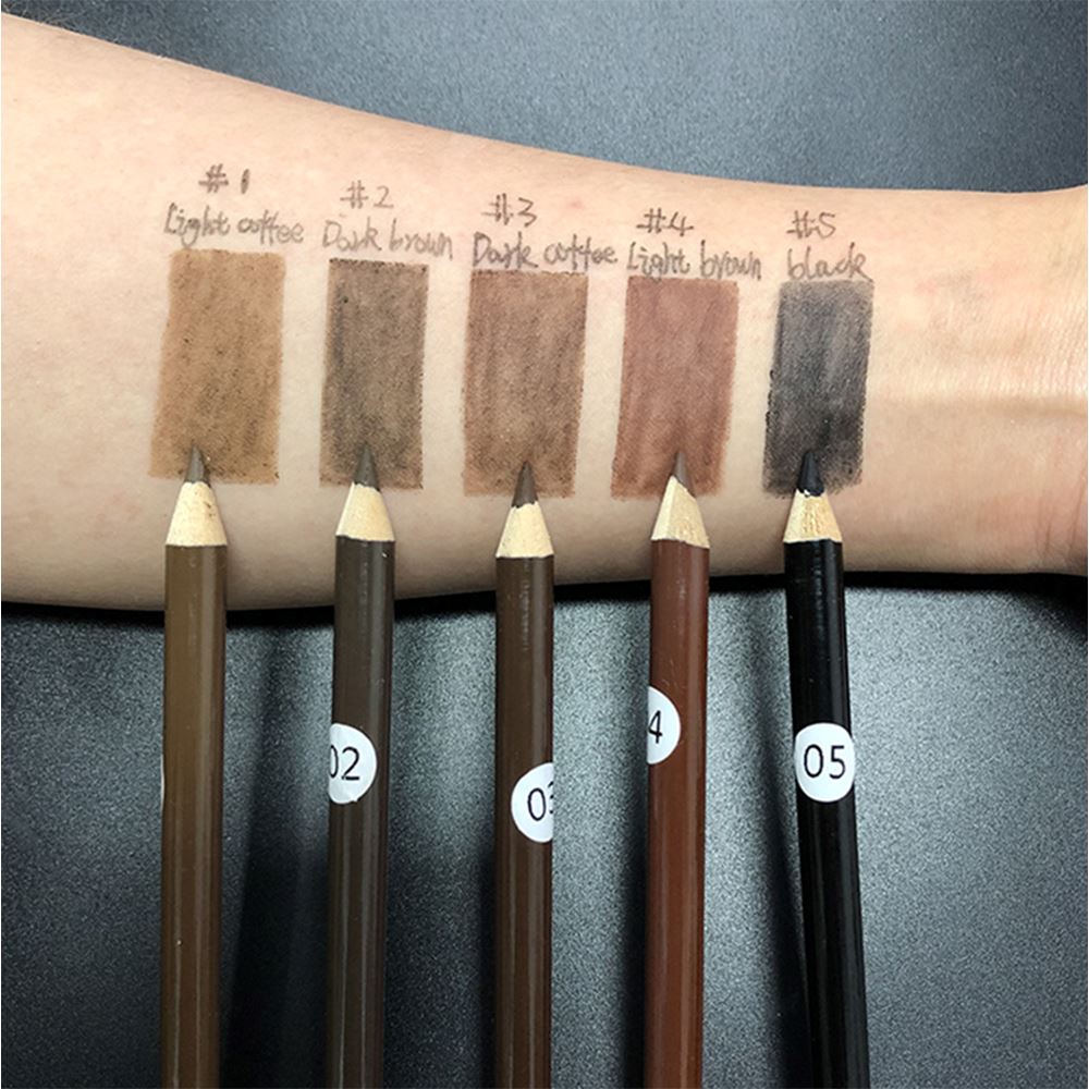 5 colors wooden eyebrow pencil