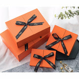High Quality Orange Medium Gift Box Empty Paper Boxes Recyclable