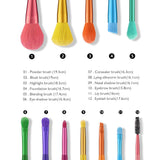 12pcs Candy Color Makeup Brushes