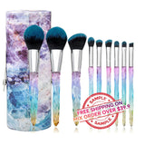 【SAMPLE】10 pcs Colorful Diamond Handle Makeup Brushes With Bag -【Free Shipping On Mix Order Over $39.9】