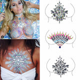 25 tipos de cofres de fiesta de carnaval decorados con pegatinas de tatuajes de diamantes de resina