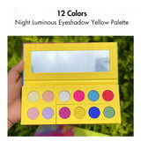 12 Colors Night Luminous Eyeshadow Yellow Palette - MSmakeupoem.com