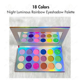 18 Colors Night Luminous Rainbow Eyeshadow Palette - MSmakeupoem.com