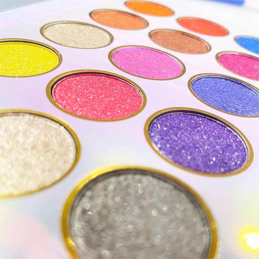 18 Colors Holographic Silver Eyeshadow Palette –