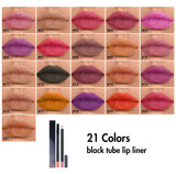21 color black tube lip liner