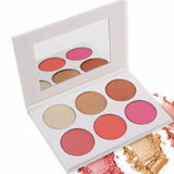 6-farbiges Highlight Blush White Palette Kundenspezifisches Logo