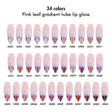 34 colors Pink leaf gradient tube lip gloss（#1-#22）