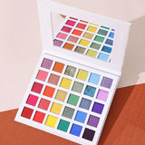 30 Colors Faux Leather Square hole White Eyeshadow Palette - MSmakeupoem.com