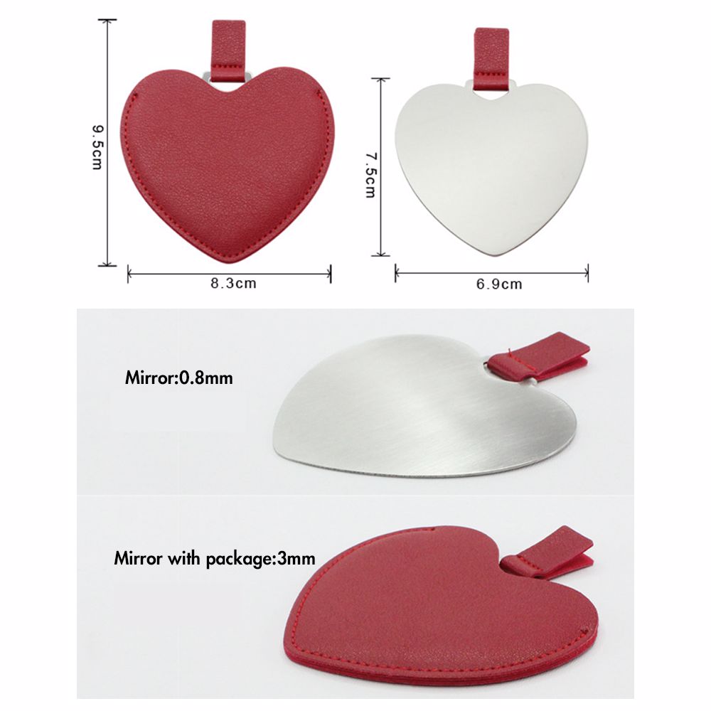 4 colors heart-shaped mirror