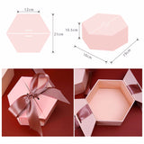 Caja de Regalo Grande Rosa, con Cinta de Cobertura y Lafite para el Día de los Enamorados