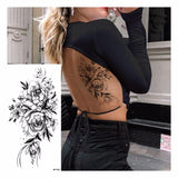 40 types d'autocollants de tatouage de fleur de croquis