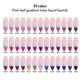 Lápiz labial líquido de tubo degradado de hoja rosa mate antiadherente de 39 colores (# 01-# 30)