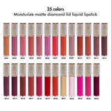 Lápiz labial líquido con tapa de diamante de 25 colores