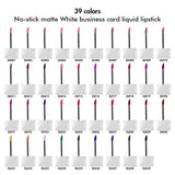 39 colors No-stick matte White business card liquid lipstick(#31-39)