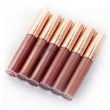 6 Farben Gold Lid Round Tube Nude Lipgloss