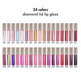 Brillo de labios Diamond Lid de 34 colores【30PCS Envío gratis y logotipo impreso gratis】