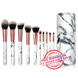 10pcs marble brushes （with holder） - MSmakeupoem.com