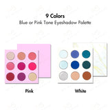 Paleta de sombras de ojos en tono azul o rosa de 9 colores