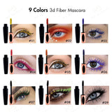 9 Farben 3D Fiber Mascara 【20 STÜCKE Kostenloser Versand & kostenloses Drucklogo】