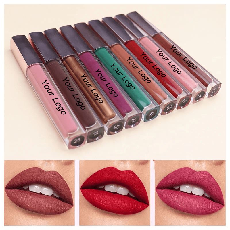 Piece Matte Liquid Lipstick Private Label Makeup Waterproof Non-stick Cup  Nude Lipgloss Pigment Lip Gloss Wholesale No Logo