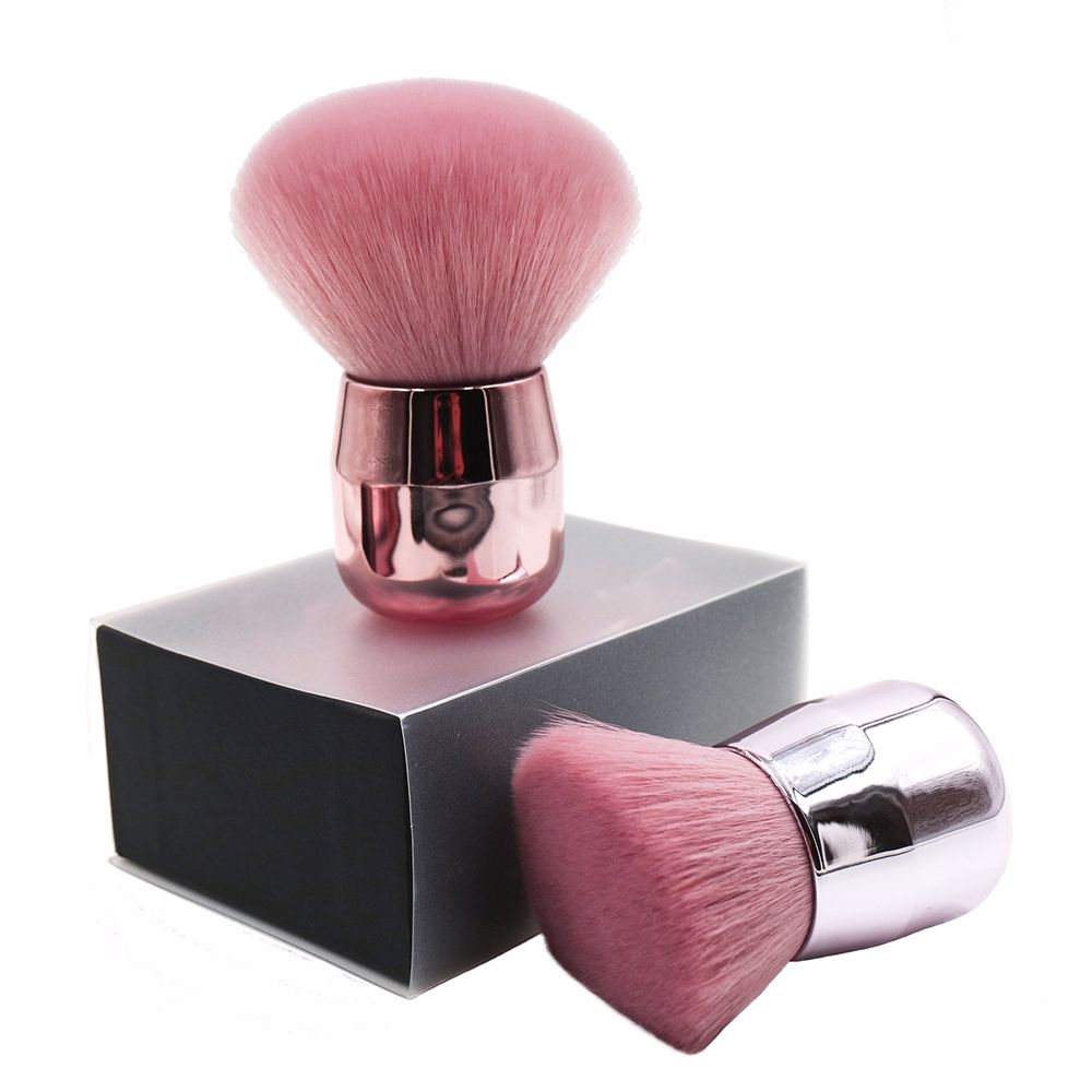 Short Handle Single Loose Powder Makeup Brush with Gift Box / Pink
