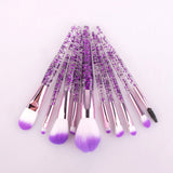 10PCS Cosmetic Brushes Set With Crystal Handle