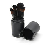 10pcs Black Barrel Perforated Handle Makeup Brush