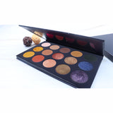 Paleta de sombras de ojos de 15 colores amarillo marrón