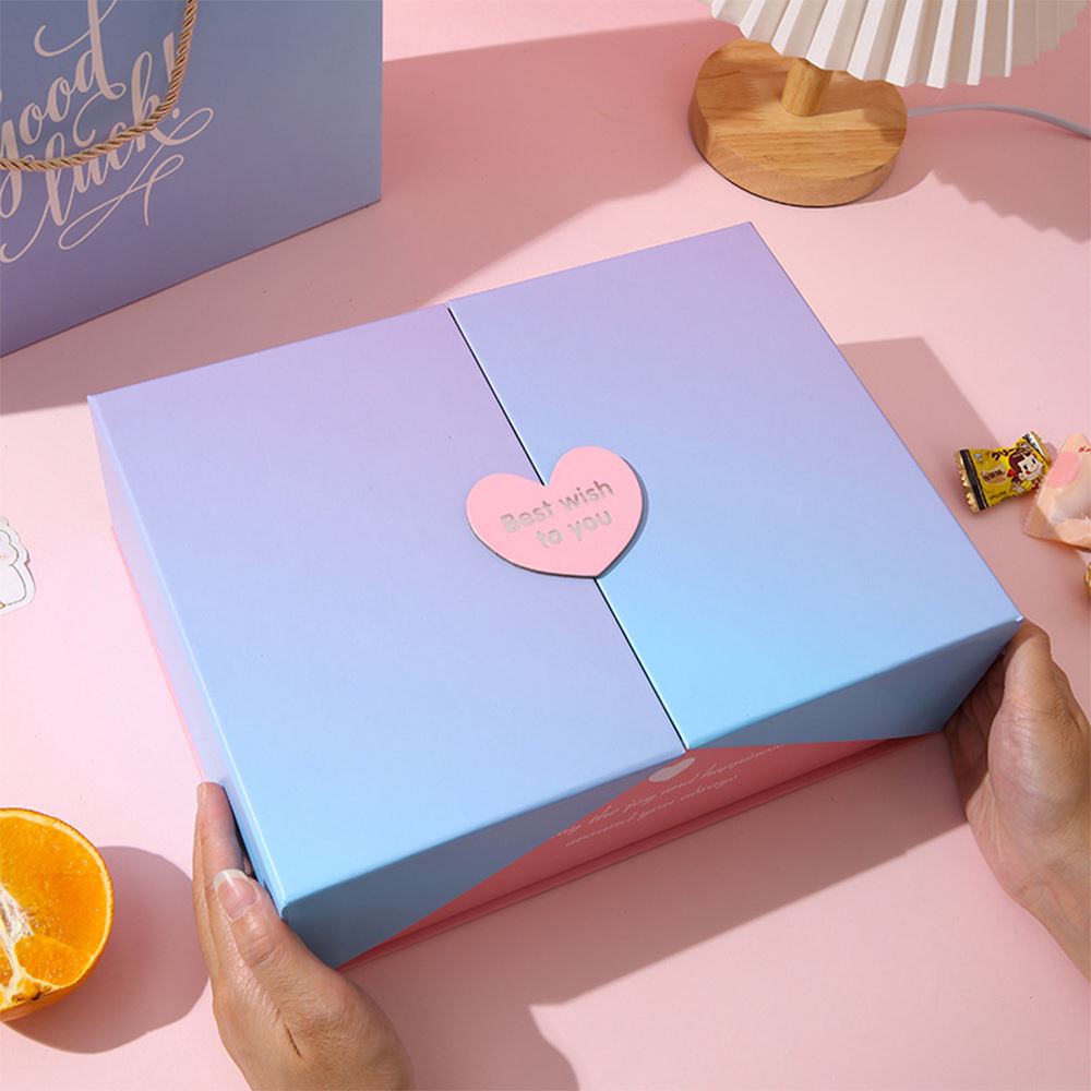 Fade Box Blue High quality fade color double open gift box – MSmakeupoem.com