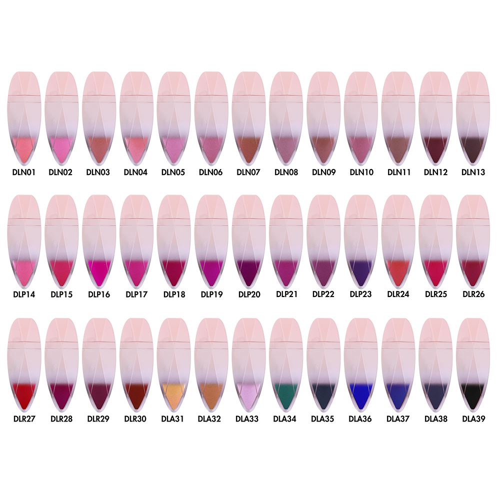 39 colors No-stick matte Pink leaf gradient tube liquid lipstick(#31-39)