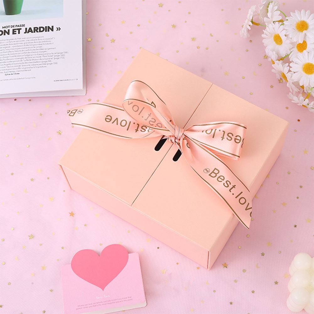 High quality gift box bundled with pink ribbon
