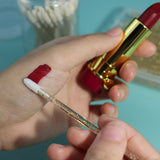 29 couleurs de rouge à lèvres liquide à tube rond avec couvercle rose