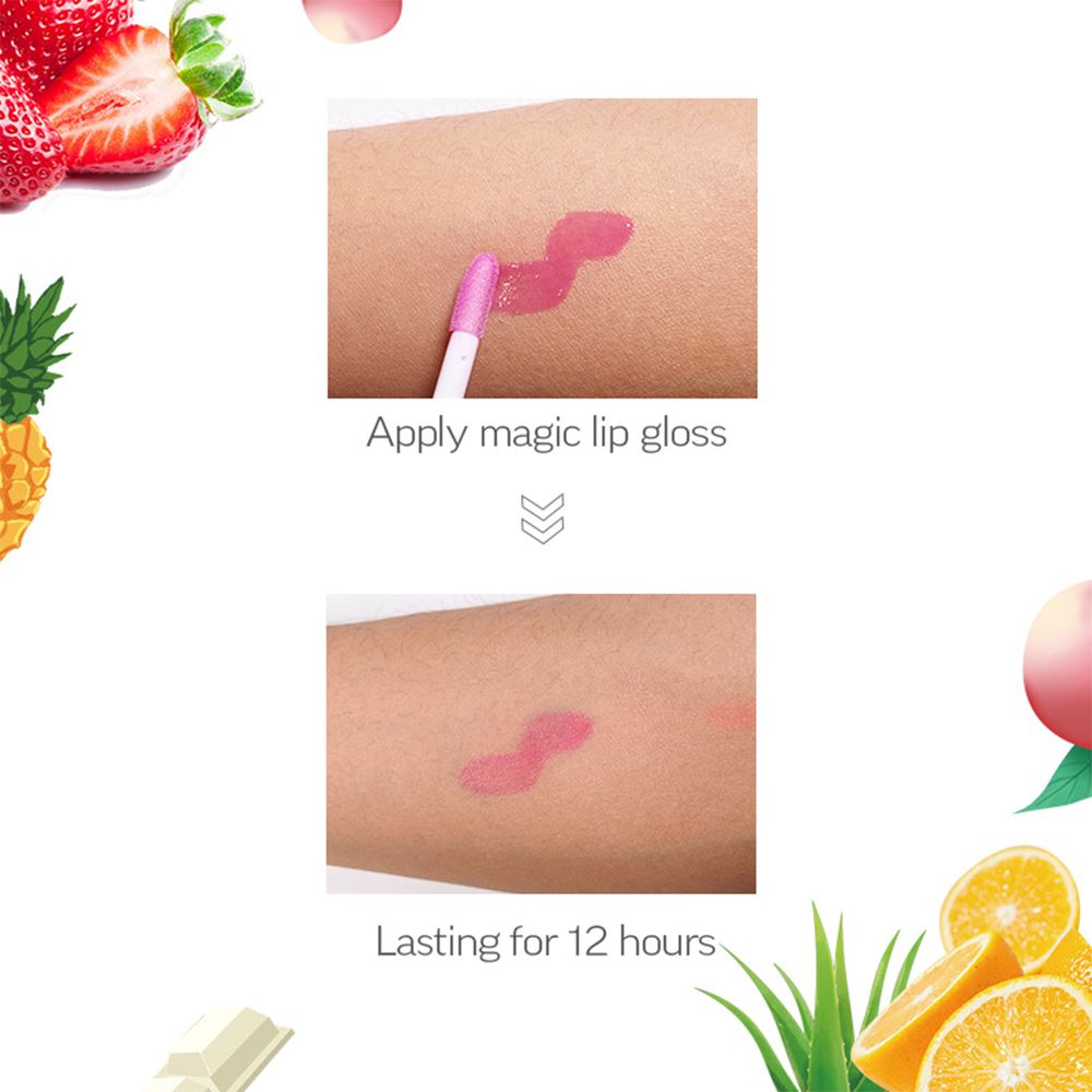 Fruit flavor lollipop 2 in 1 magic color changing lip oil & lip balm