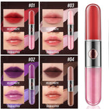 4 Colors 2 in 1 Dual Ended Liquid Matte Lip Gloss Lip Oil