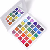 30 Colors Faux Leather Square hole White Eyeshadow Palette - MSmakeupoem.com