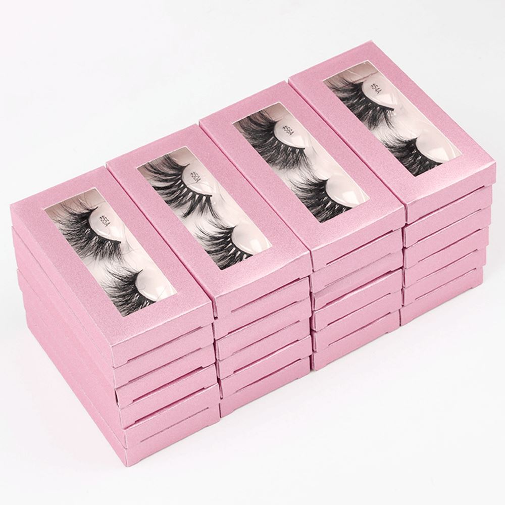 False Eyelashes 1 Pair With Square Pink Box(Mink hair)