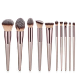 Single Color 10pcs Champagne Gold Makeup Brushes